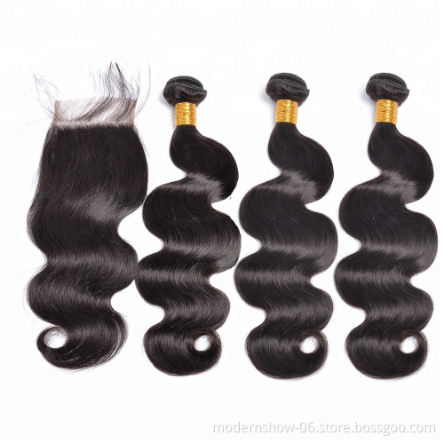 Large Stock Brazilian Virgin Hair Bundles With Closure , Factory Wholesale Price Cuticle Aligned Virgin Hair Different Texture